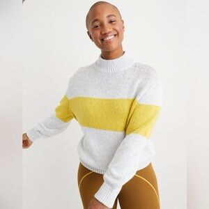 Aerie sweater Oh Snow Soft Mock Neck stripe Colorblock Sweater NWT